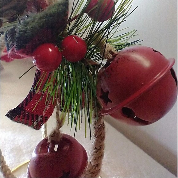 Holiday Time Wreath with Red Bells Christmas Ornament - Picture 3 of 10